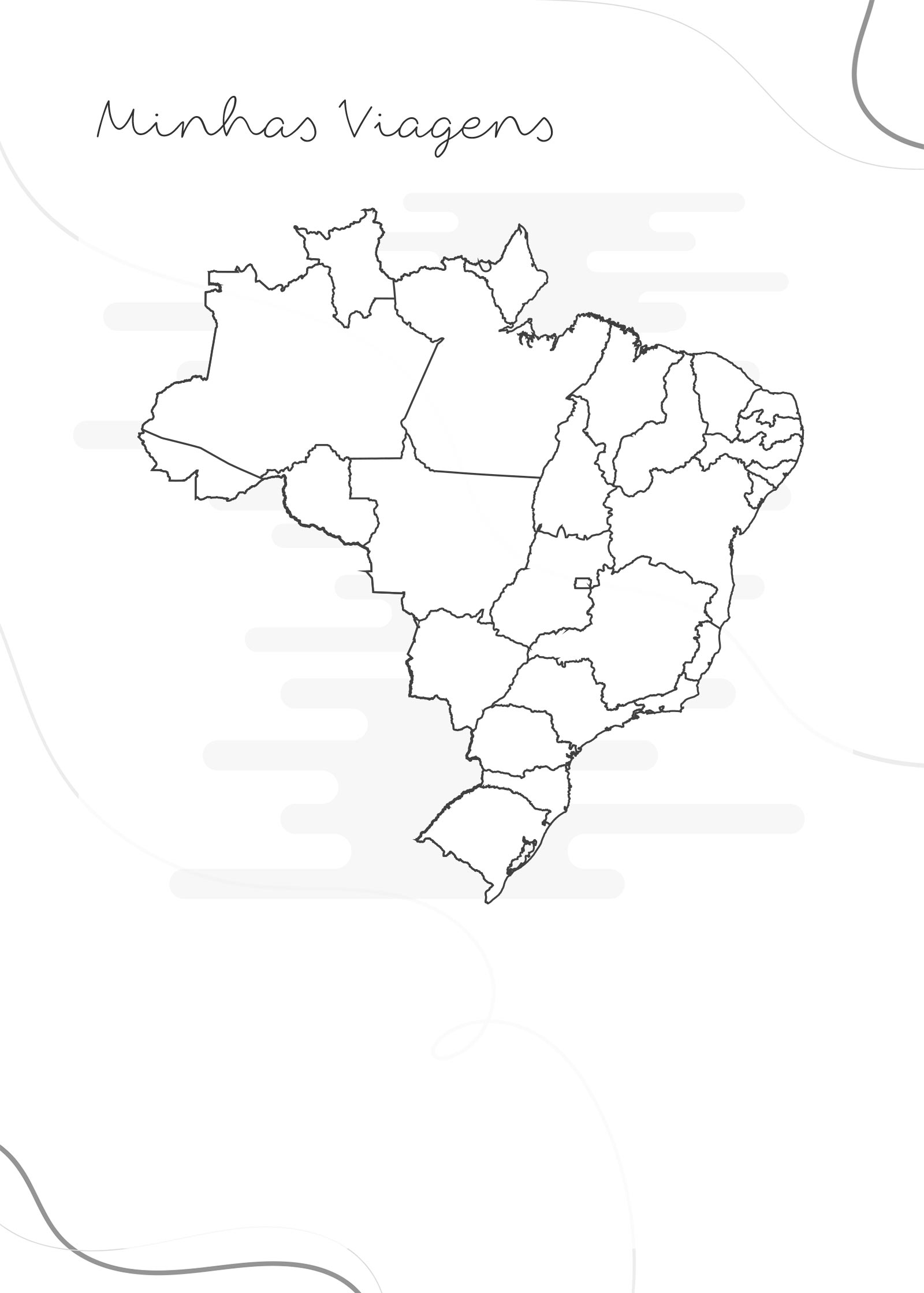 Planner Lettering Minhas Viagens Brasil
