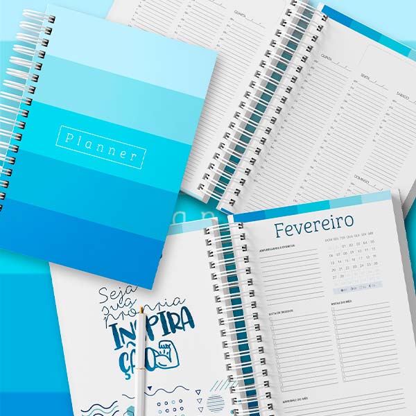 Planner Listras Azul 2022 para Imprimir
