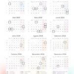 Planner Listras Coloridas Calendario 2024