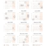 Planner Listras Rosa e Salmao Calendario 2024