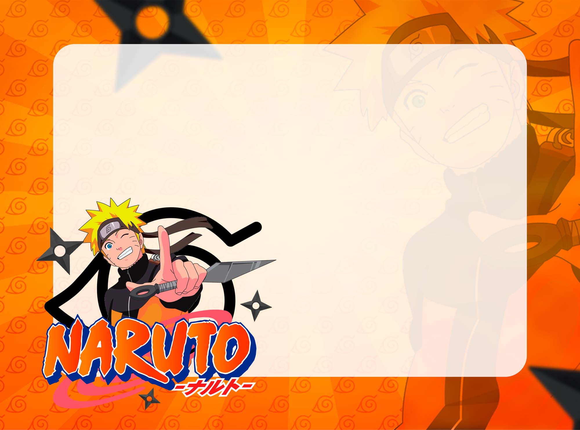 Adesivo Capa de Caderno Horizontal Naruto