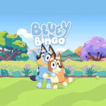 Capa de Caderno Horizontal Bluey e Bingo