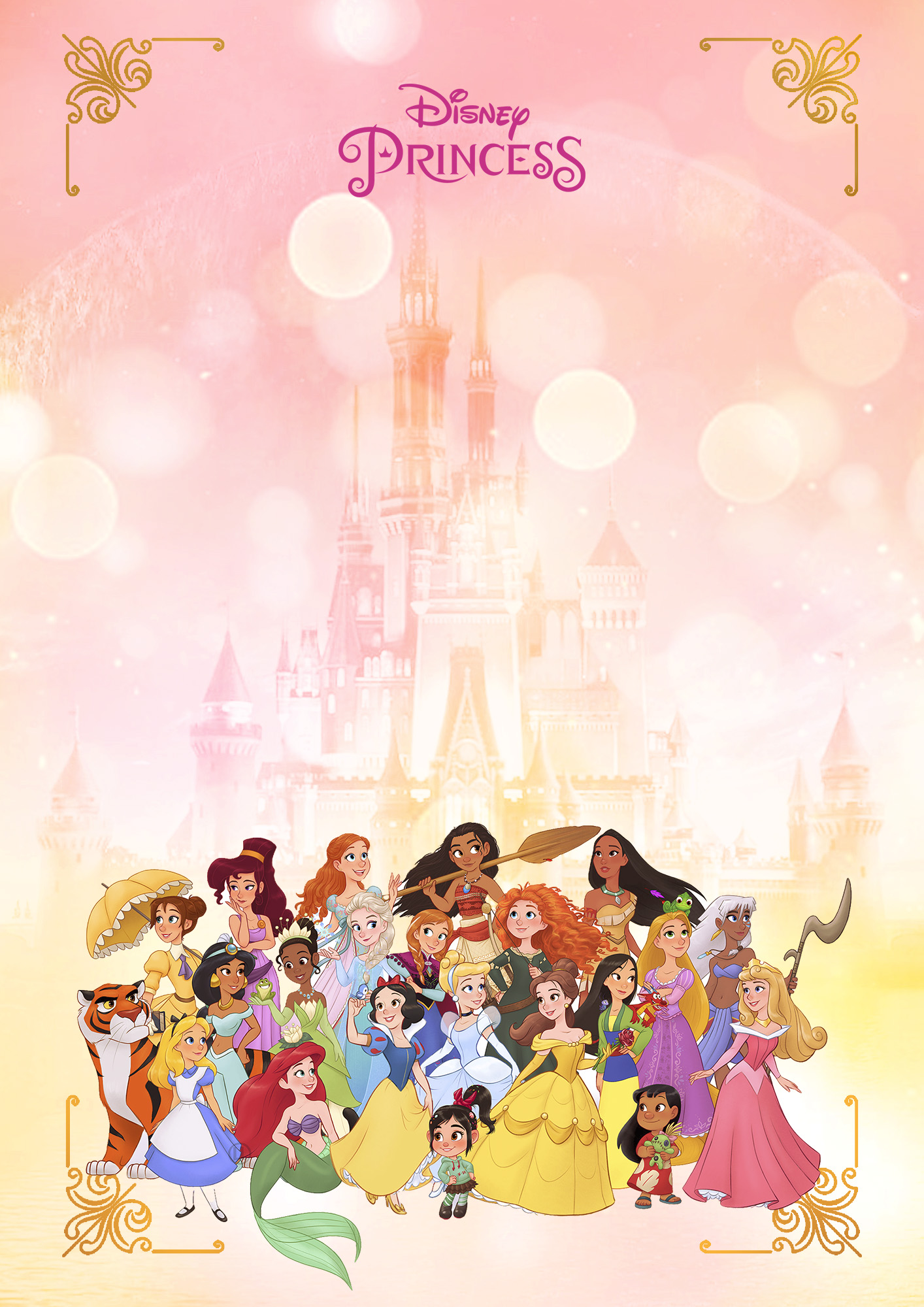 Capa de Caderno Volta as Aulas Princesas Disney Todas