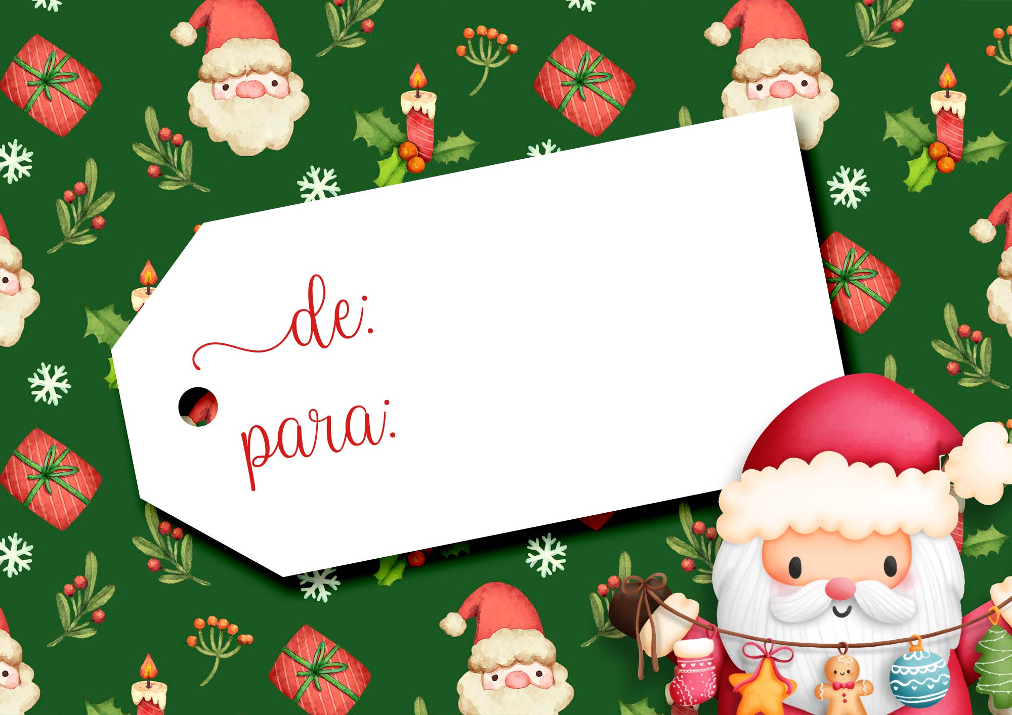 Cartao de Natal personalizado verso - Fazendo a Nossa Festa