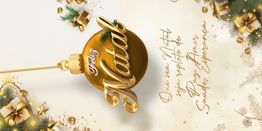 Tag Natal personalizada dourada