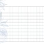 Planner Professor Floral Rosas Azuis Tabela em Branco