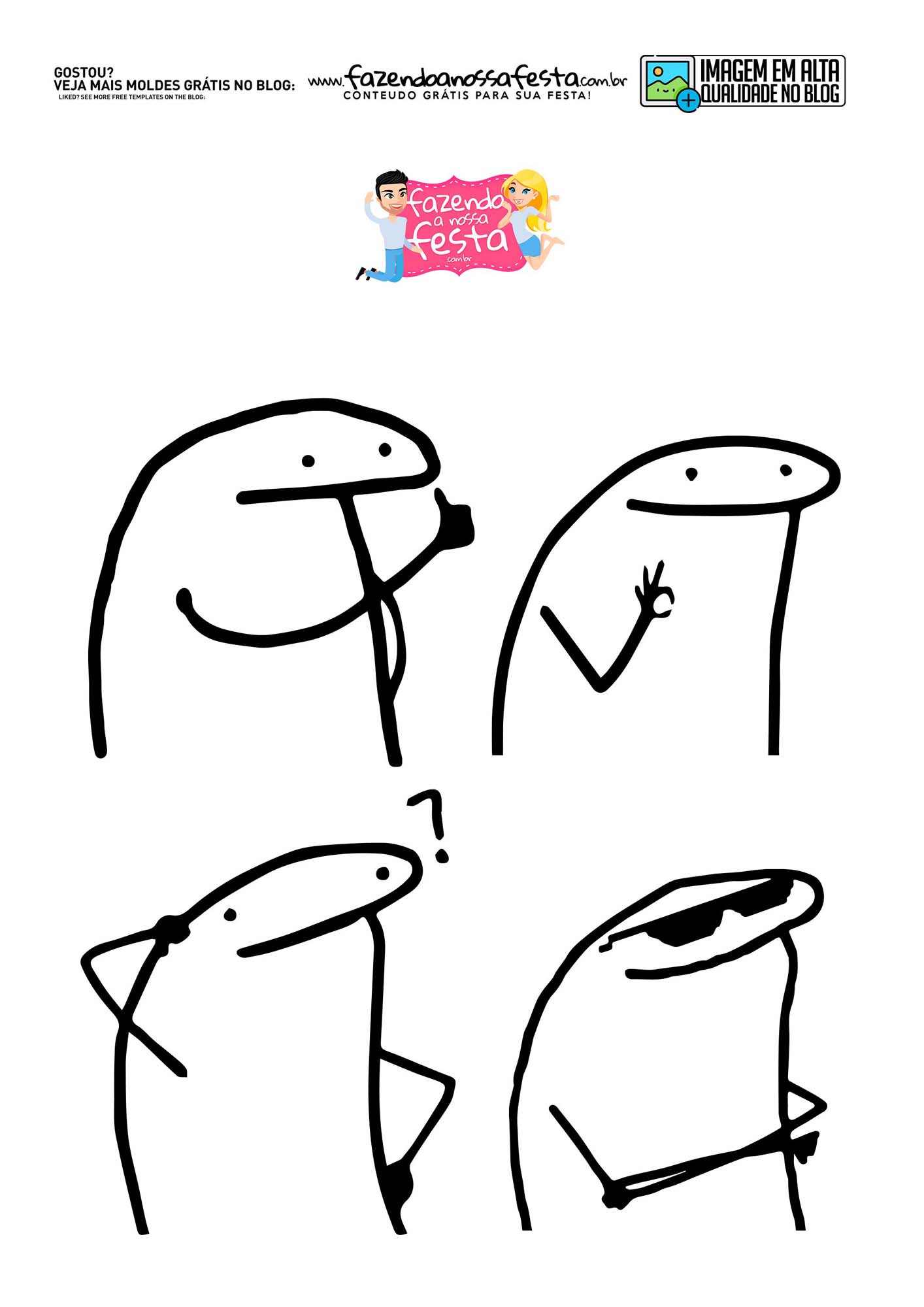 Topo de bolo Meme Bento Flork - Fazendo a Nossa Festa