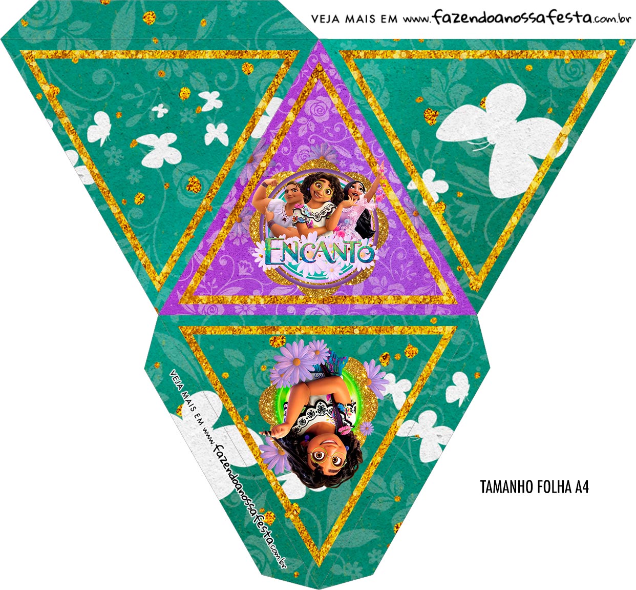 Caixa Piramide Personalizada Encanto Disney