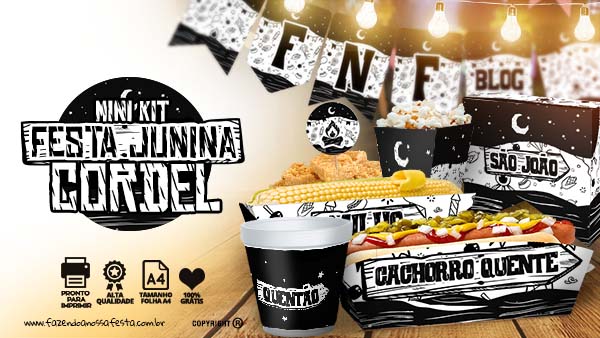 Kit Festa Junina Cordel Gratis para imprimir