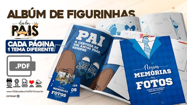 Álbum de Figurinhas Dia dos Pais para Baixar e Imprimir