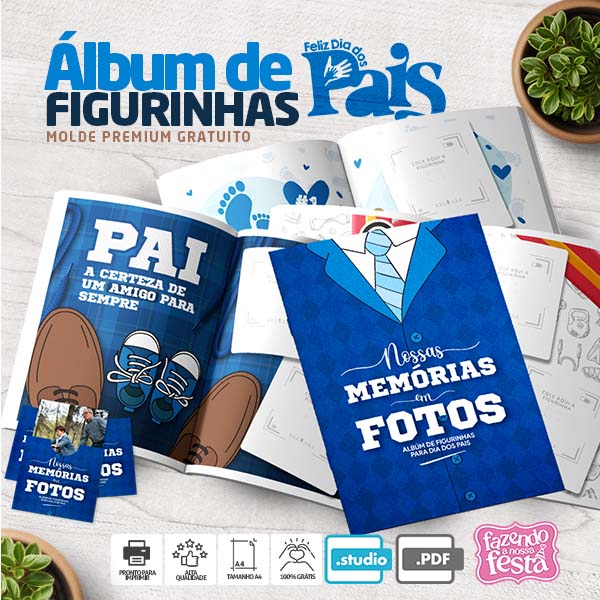 Álbum de Figurinhas Dia dos Pais para Baixar e Imprimir