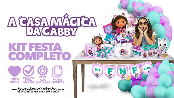 Kit Festa Casa Mágica da Gabby para Imprimir Grátis em Casa