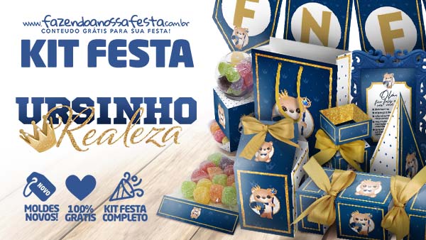 Kit Festa Ursinho Príncipe para Imprimir – Moldes Gratuitos para Festa
