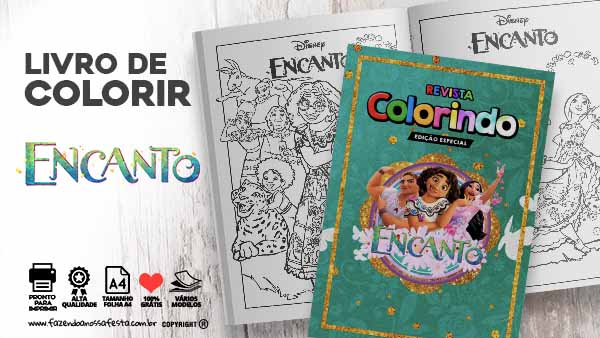 Livrinho para colorir Encanto Disney 7 - Fazendo a Nossa Festa