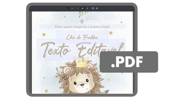 Baixar PDF Convite Cha de bebe Leaozinho