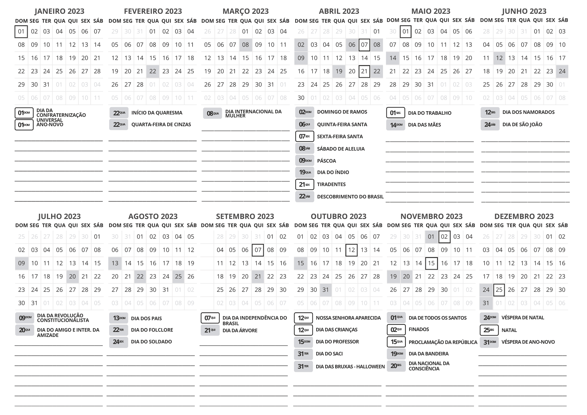 Feriados 2023: datas para organizar o calendário