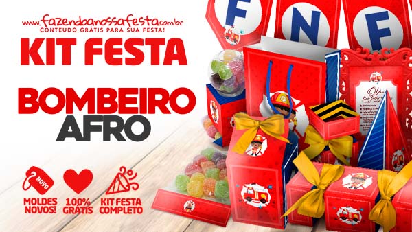 Kit Festa Bombeiro Afro para Imprimir