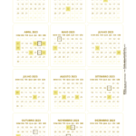 Mini Calendario 2023 amarelo