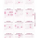 Mini Calendario 2023 rosa