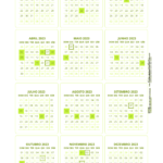 Mini Calendario 2023 verde claro