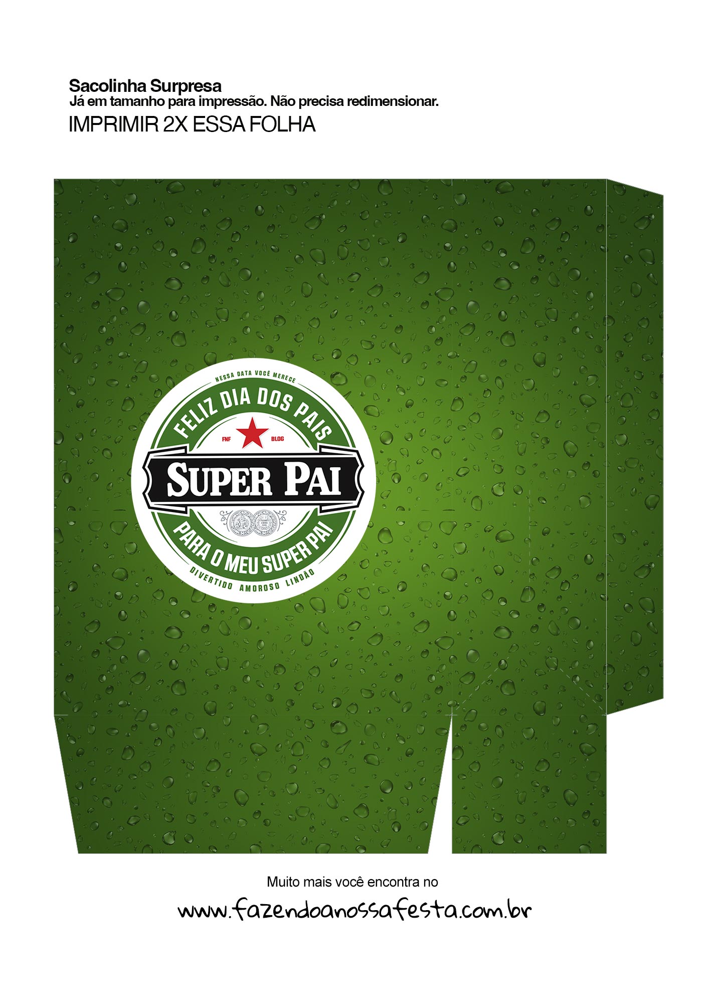 Sacolinha Surpresa Dia dos Pais Super Pai Heineken