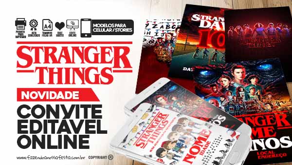 Convite Stranger Things Grátis para Editar – PDF Editável