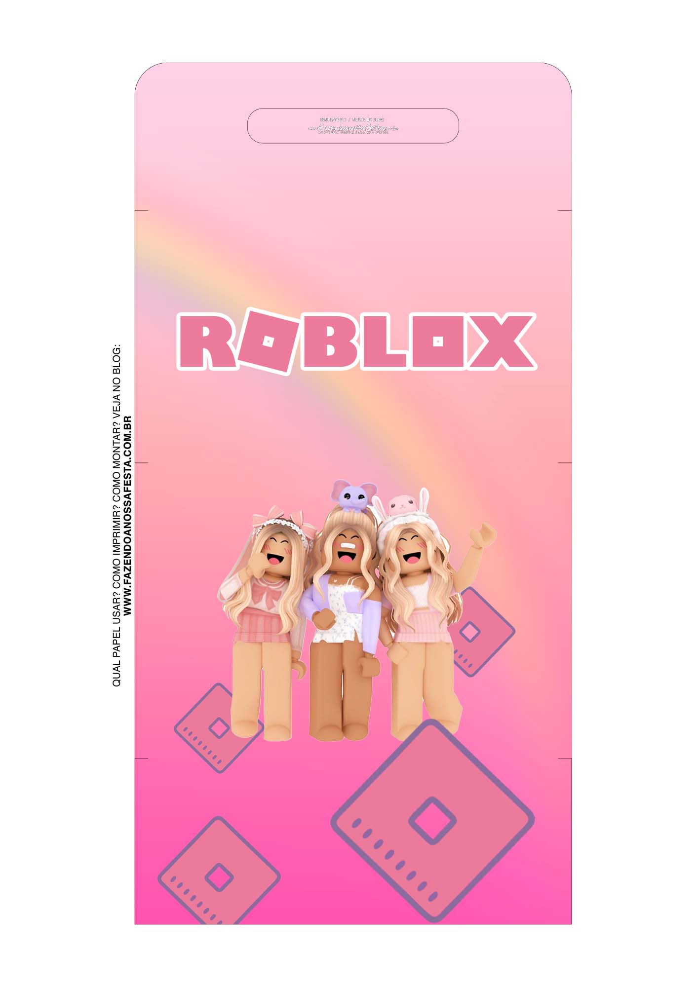 Kit Festa Roblox Menina para imprimir