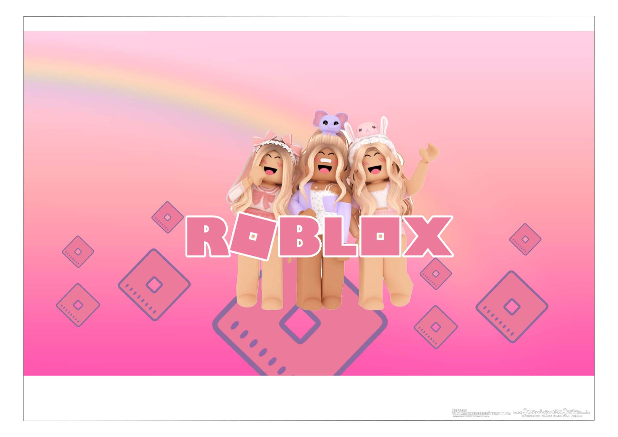 Caixa Cesta Laterais Roblox Girl - Fazendo a Nossa Festa