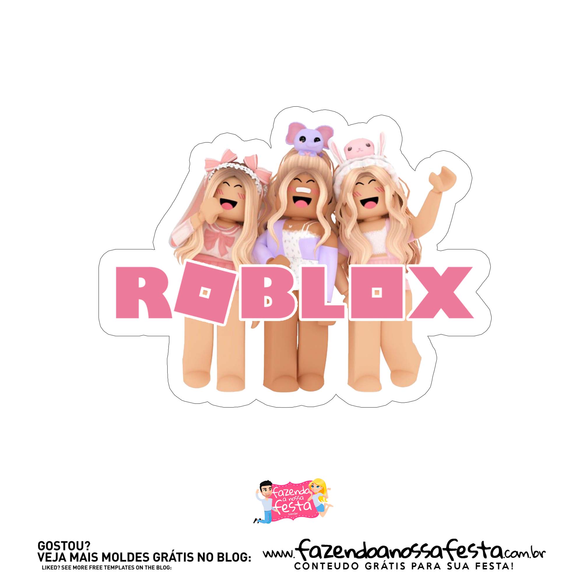 Caixa Cesta Laterais Roblox Girl - Fazendo a Nossa Festa