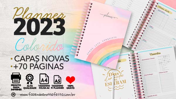 Planner 2023 Colorido para Imprimir