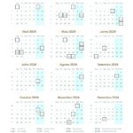 Planner Flores Aquarela Calendario 2024