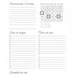 Planner Minimalista Xadrez Agenda Agosto