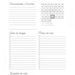 Planner Minimalista Xadrez Agenda Fevereiro