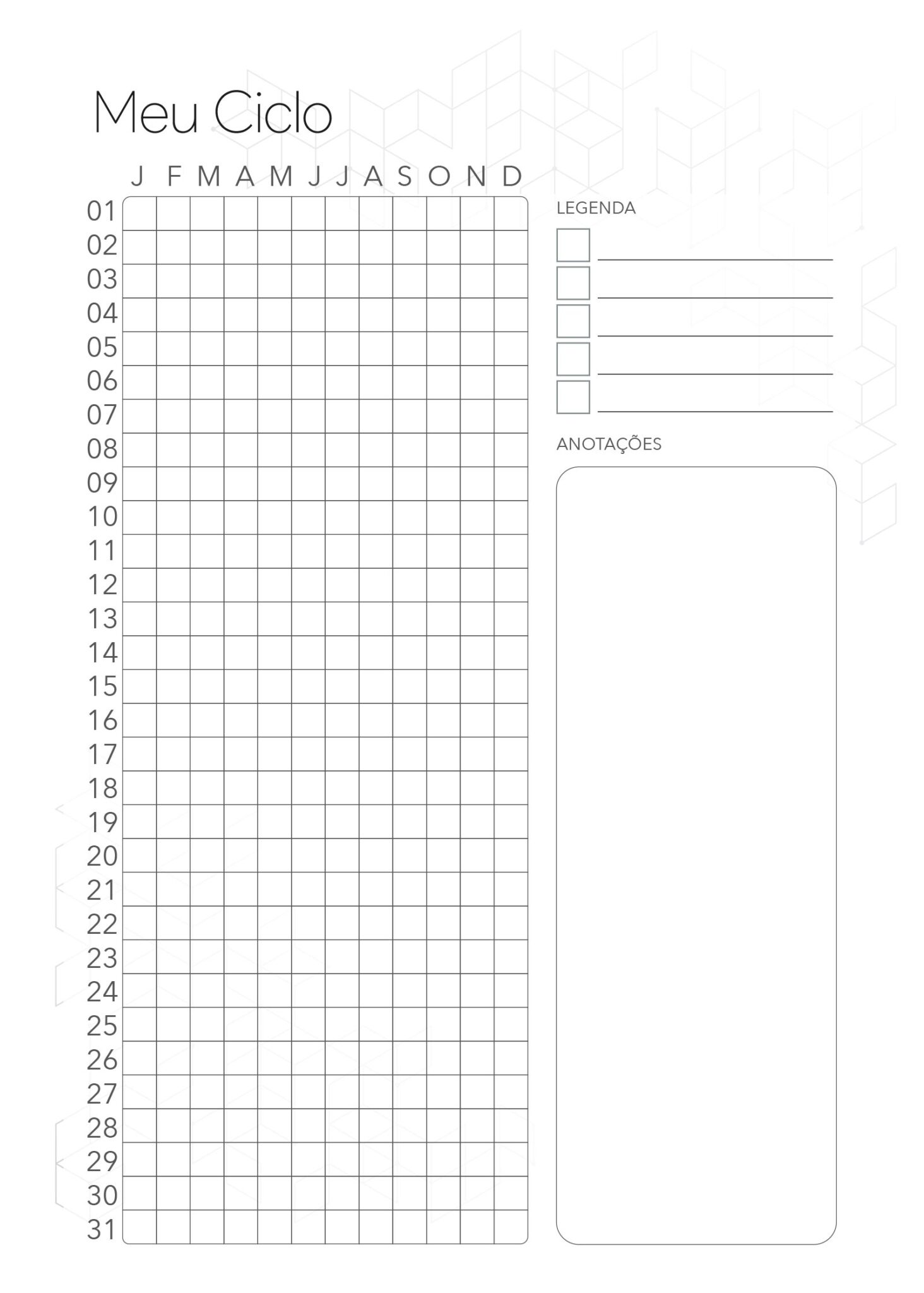 Planner Minimalista Xadrez Meu Ciclo Fazendo A Nossa Festa