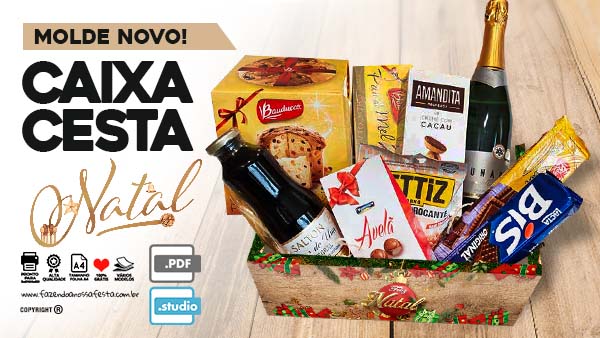 Caixa Cesta Natal – Faça em Casa – Moldes Grátis