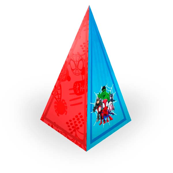 Caixa Piramide Kit Festa Spidey Exemplo