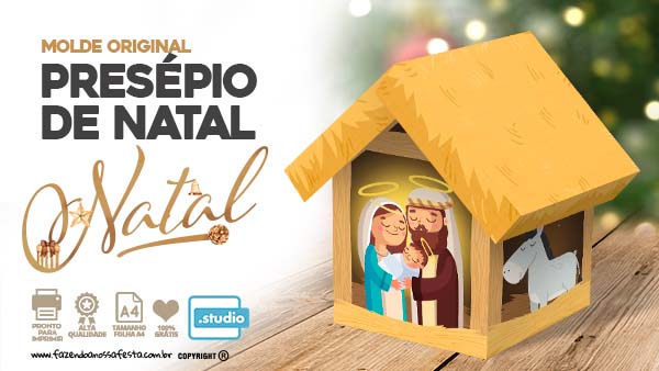 Molde Cofrinho Personalizado para Natal Grátis para Imprimir