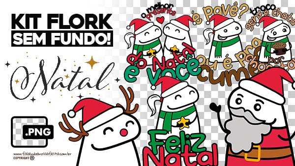 Flork Natal - Kit Digital em Png + de 65 Arquivos para Baixar