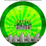 Adesivo redondo personalizado Plants vs Zombies