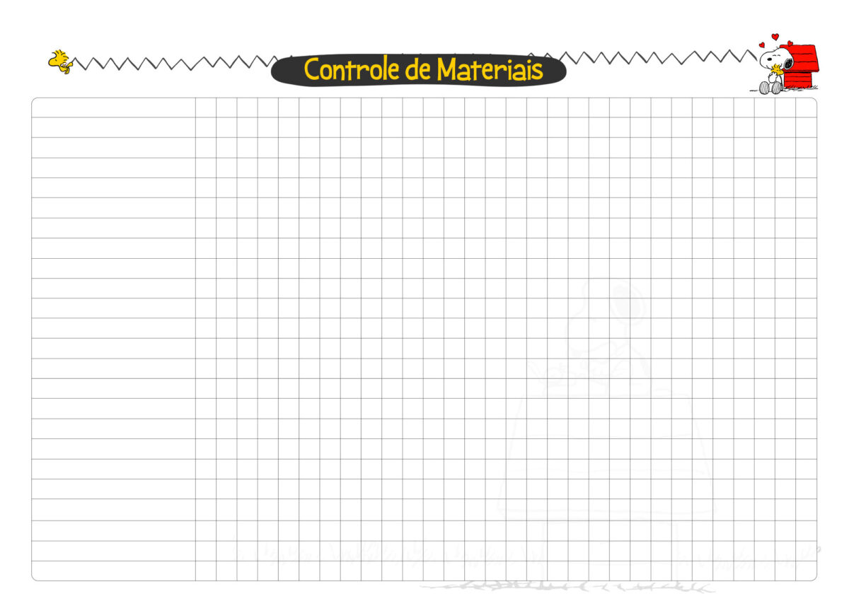 Caderno Planejamento Professor Snoopy Controle De Material Fazendo A Nossa Festa