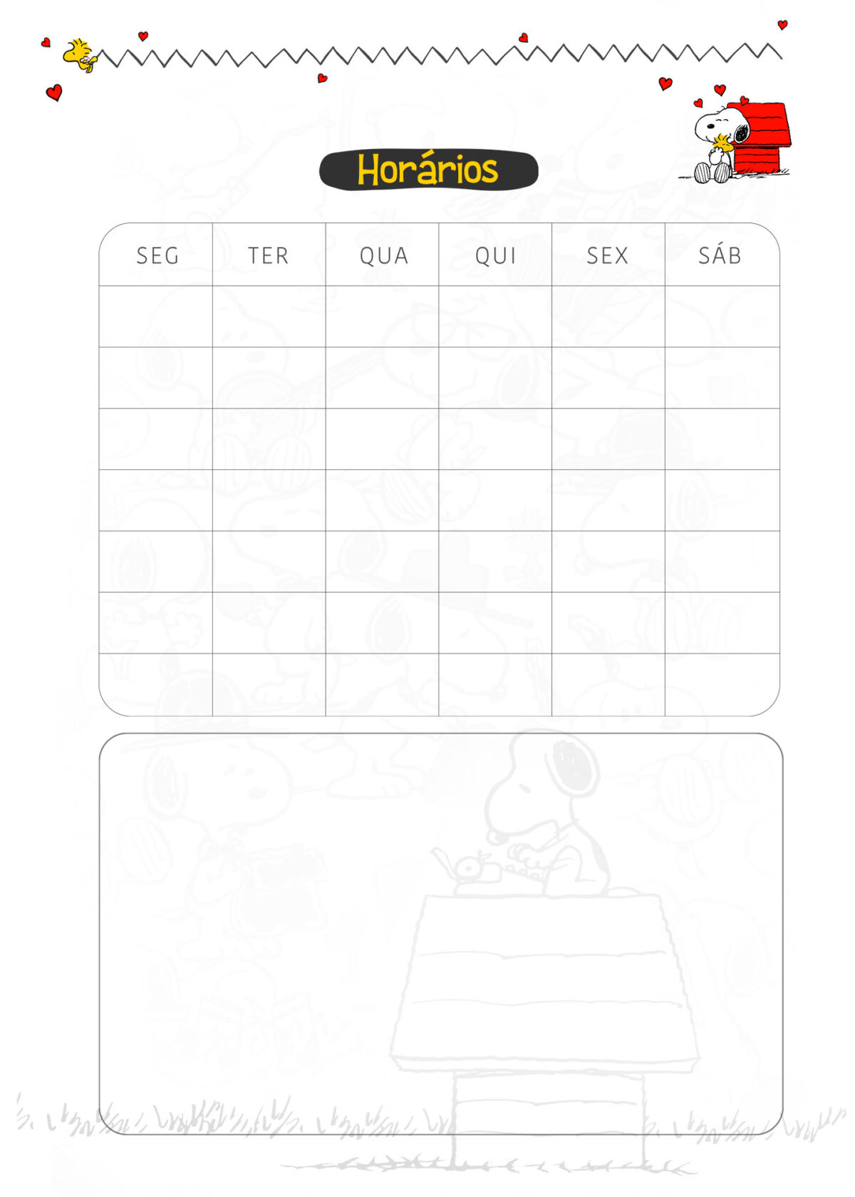 Caderno Planejamento Professor Snoopy Horarios Fazendo A Nossa Festa