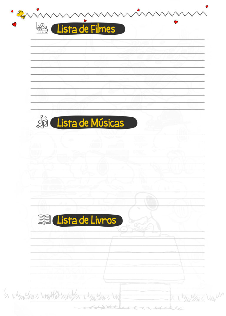 Caderno Planejamento Professor Snoopy Lista De Filmes Musicas Livros Fazendo A Nossa Festa