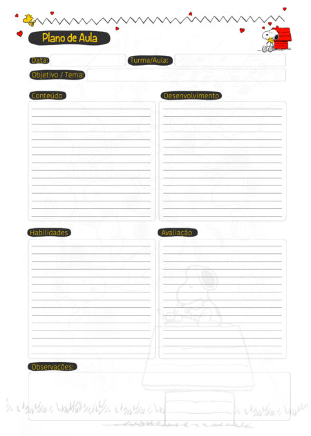 Caderno Planejamento Professor Snoopy Plano De Aula Fazendo A Nossa Festa