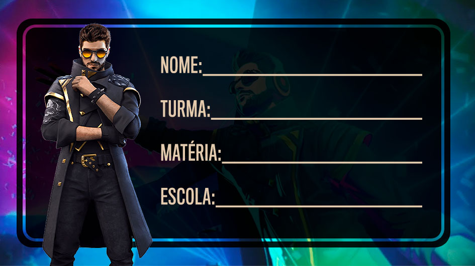 Etiqueta Escolar com Nome Alok Free Fire - Fazendo a Nossa Festa