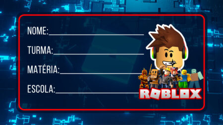 Etiqueta Escolar Com Nome Roblox Fazendo A Nossa Festa