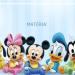 Etiqueta com Nome Volta as Aulas Disney Babies Mickey Minnie