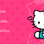 Etiqueta com Nome Volta as Aulas Hello Kitty