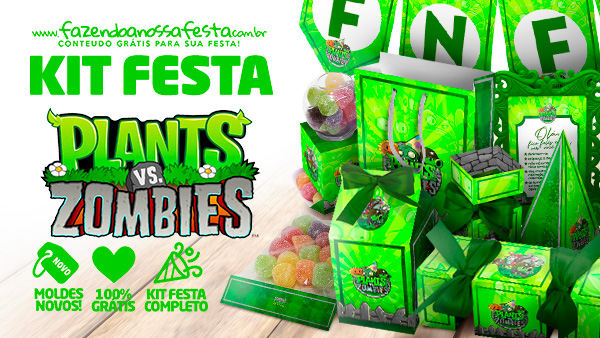 Kit Festa Plants vs Zombies – Moldes Grátis e Imagens sem Fundo