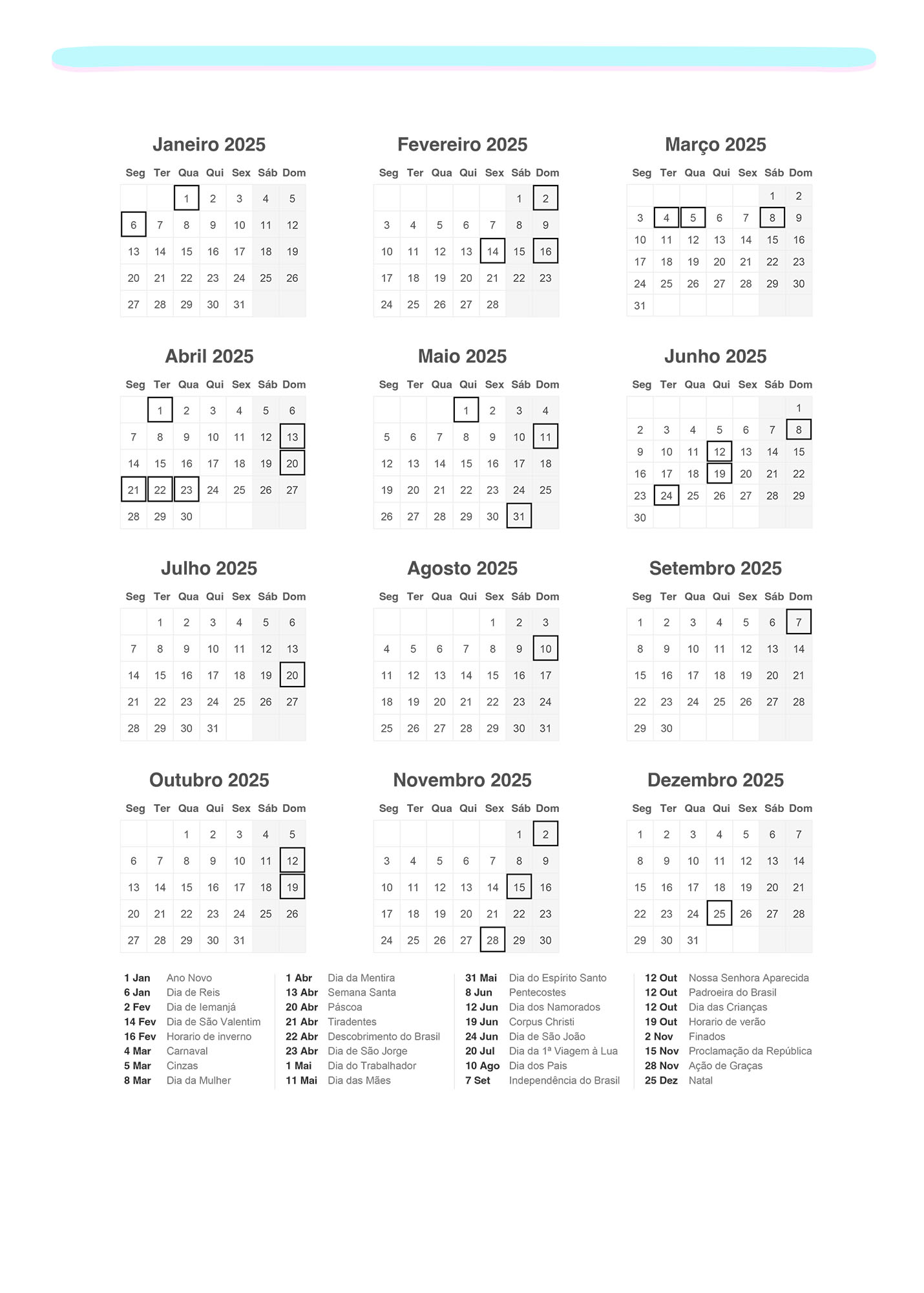 Planner Professor Colorido Calendario Professor 2025