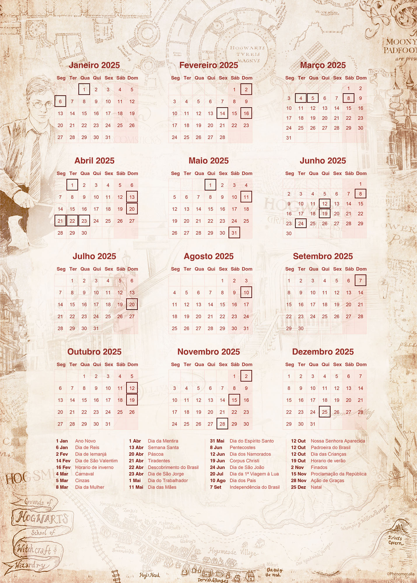 Planner Professor Harry Potter Calendario Professor 2025